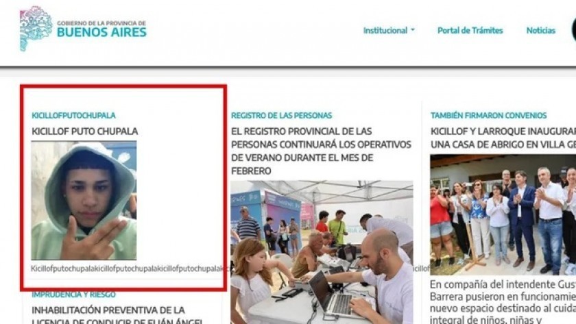 Hackearon la web de la provincia de Buenos Aires con amenaza a Kicillof